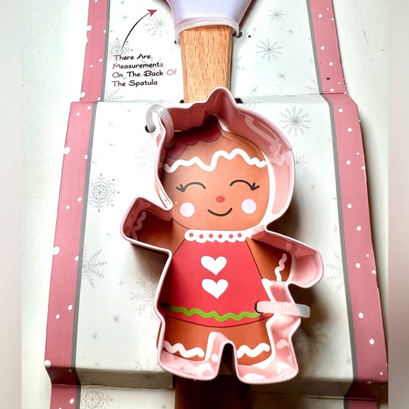 Pink Gingerbread House Silicone Spatula + Metal Pink Girl Cookie Cutter - Picture 3 of 10
